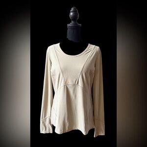 Athleta Beige Long Sleeve Activewear Top